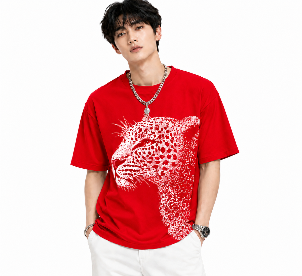 Attitude Men Tiger Warrior Oversized Black Tee | Anime T Shirt | Baggy T Shirt