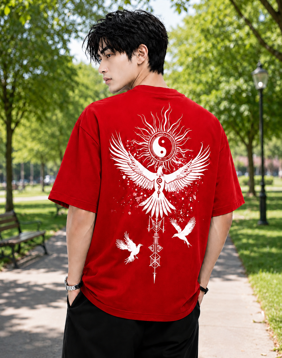 Attitude Start Of Fashion tshirt for men oversized Anime Bird Printed T shirt
