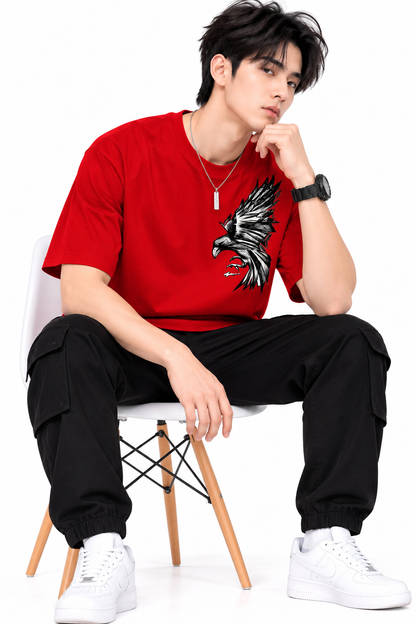 Attitude T-Shirts for Men | Oversized Printed T-Shirt | Eagle t shirt | 100% Pure Cotton T Shirt