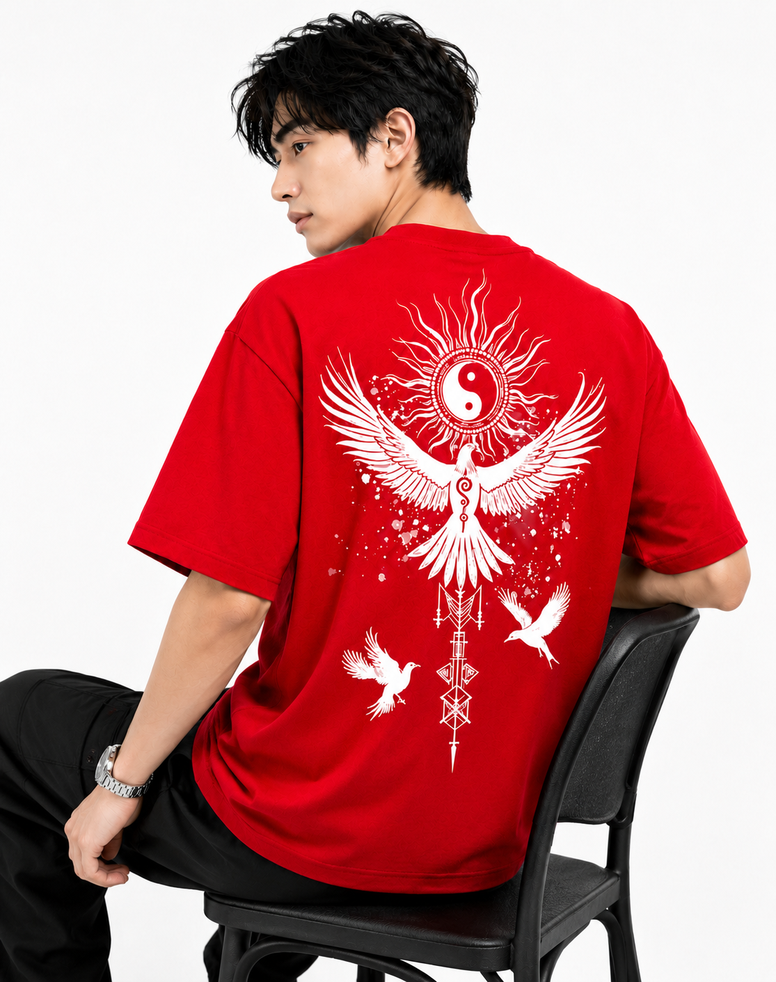 Attitude Start Of Fashion tshirt for men oversized Anime Bird Printed T shirt