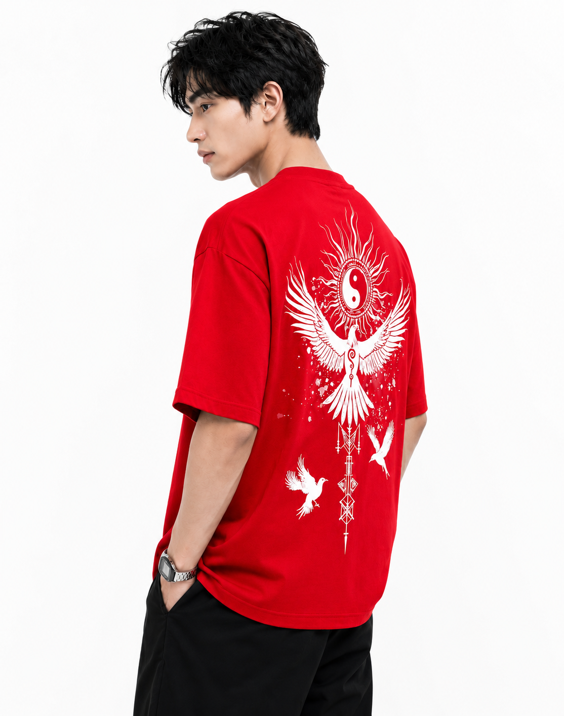 Attitude Start Of Fashion tshirt for men oversized Anime Bird Printed T shirt