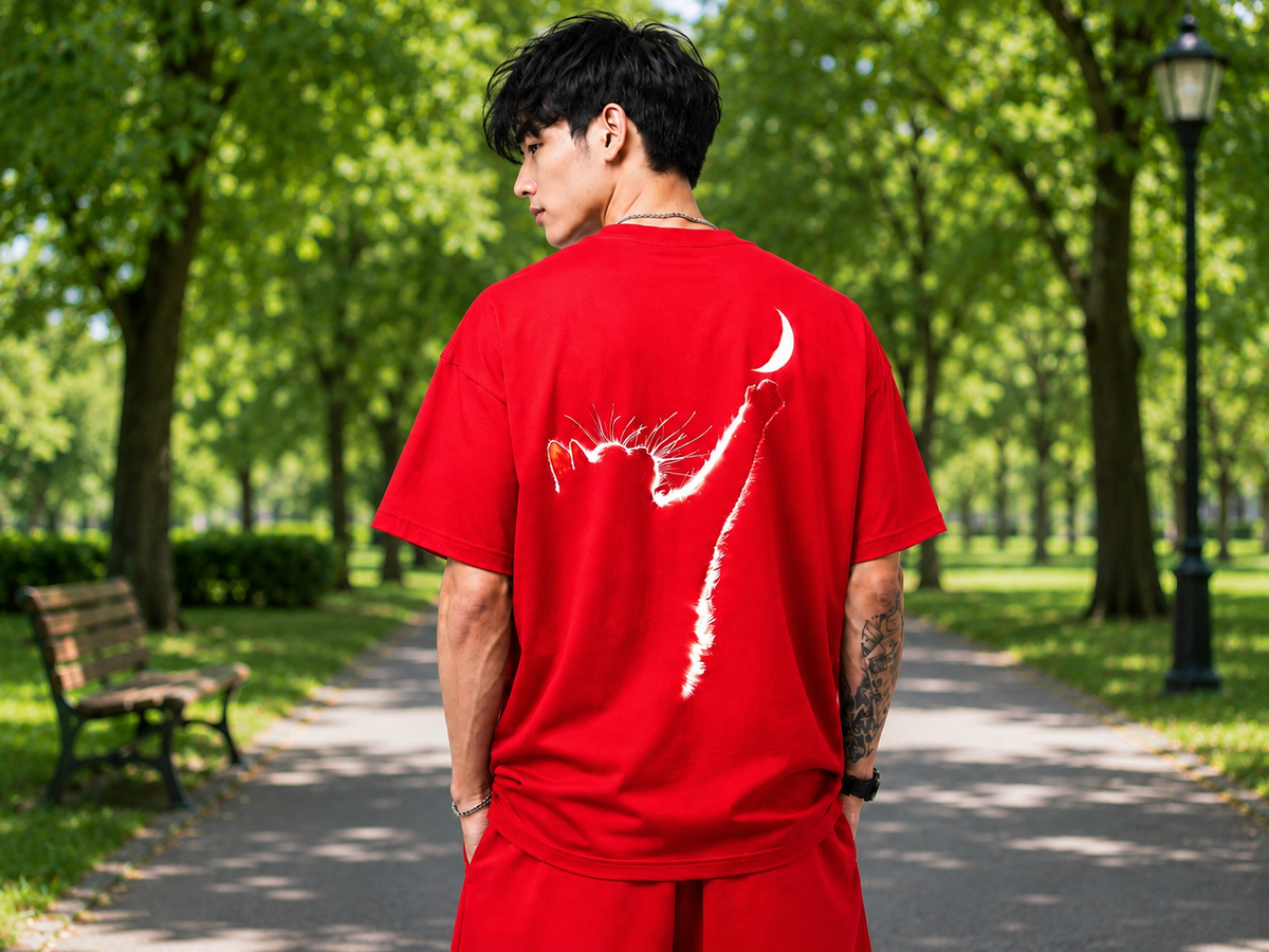 Attitude Oversized Anime Graphic T-Shirt for Men | Mens LoosE Fit Back Printed Oversized Tshirt