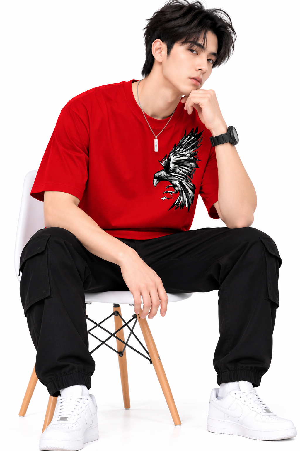 Attitude T-Shirts for Men | Eagle Printed | 100% Pure Cotton Oversized T Shirt | Trending