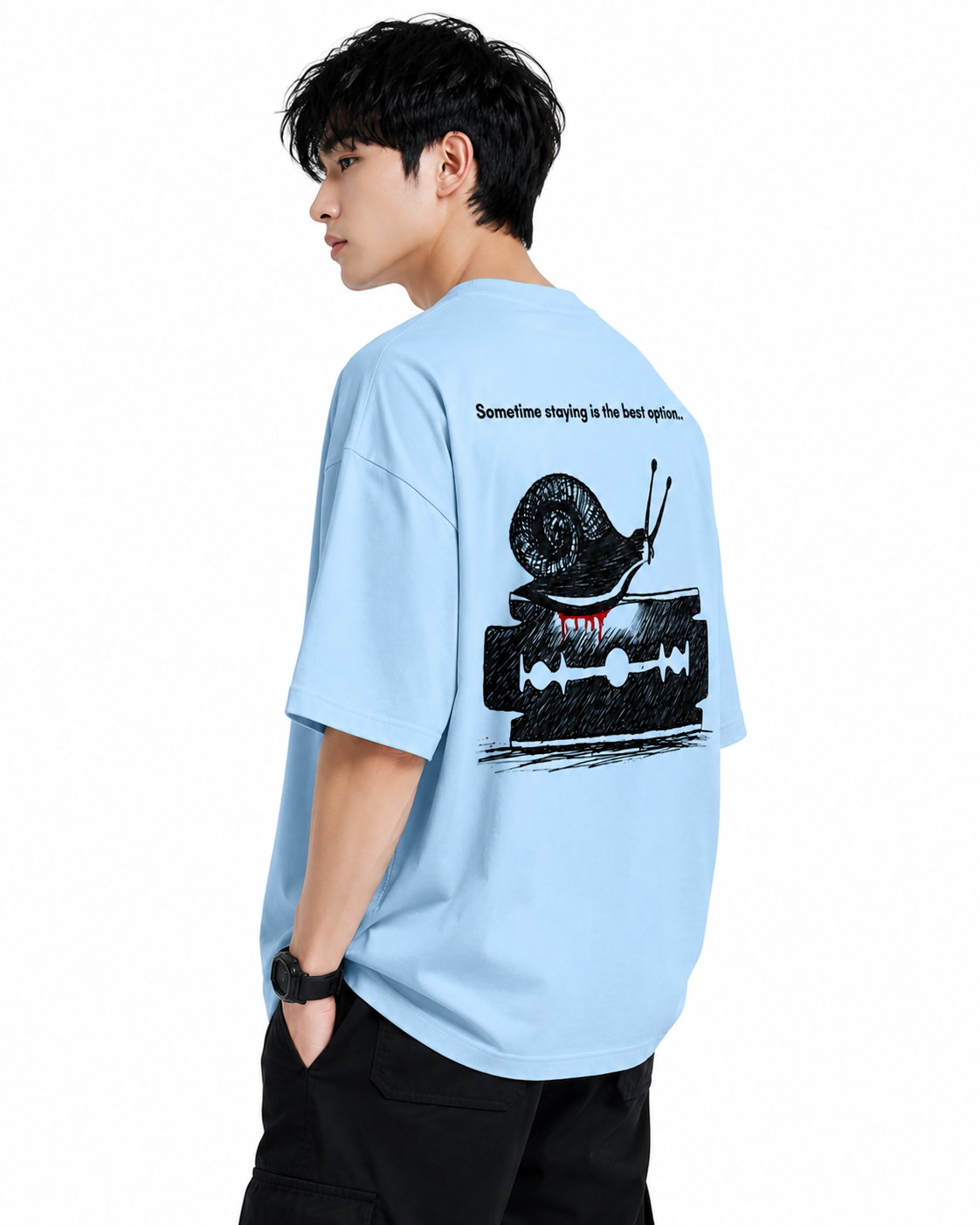 Attitude men slogan Printed Oversized tshirt | Baggy T Shirt