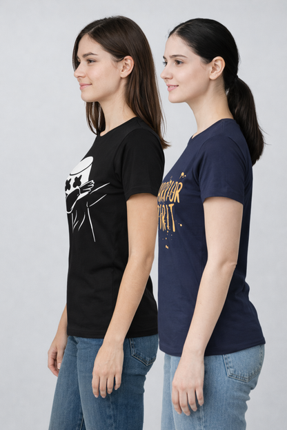 ATTITUDE START OF FASHION Women’s Stylish Printed T-Shirt Combo (Pack of 2)