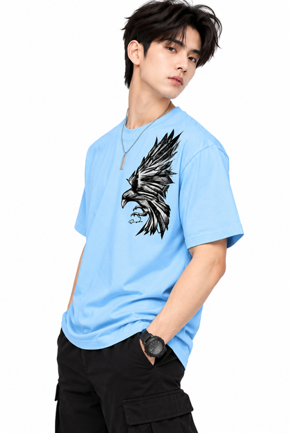 Attitude T-Shirts for Men | Eagle Printed | 100% Pure Cotton Oversized T Shirt | Trending