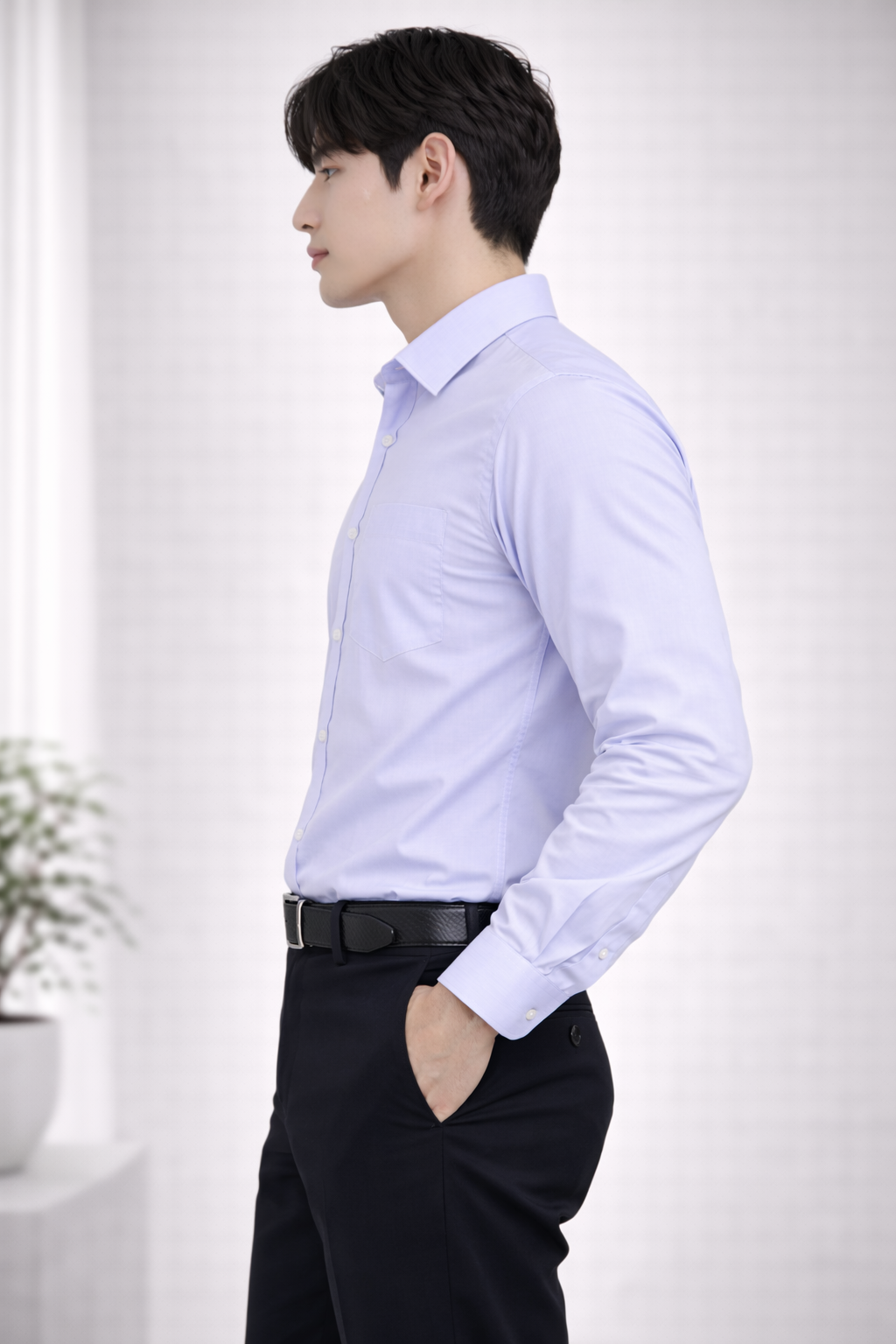 Attitude Start of Fashion Men’s Sky Blue Slim Fit Formal Shirt