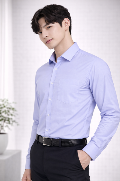 Attitude Start of Fashion Men’s Sky Blue Slim Fit Formal Shirt