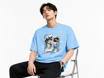Attitude Men's Oversized Graphic T-Shirt for Men | Soft Cotton | Drop Shoulder Relaxed Fit | Printed Casual Tshirt for Men