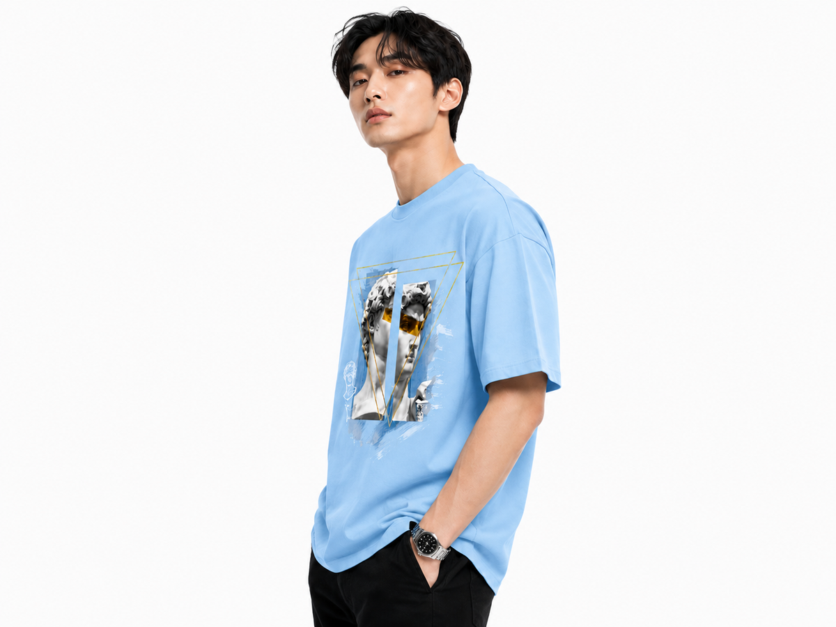 Attitude Men's Oversized Graphic T-Shirt for Men | Soft Cotton | Drop Shoulder Relaxed Fit | Printed Casual Tshirt for Men
