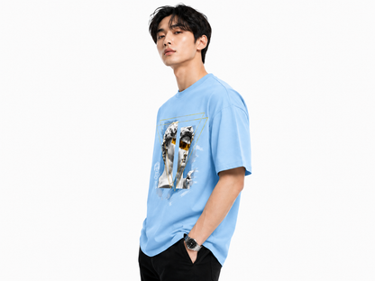 Attitude Men's Oversized Graphic T-Shirt for Men | Soft Cotton | Drop Shoulder Relaxed Fit | Printed Casual Tshirt for Men