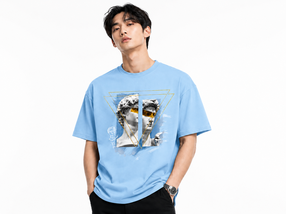 Attitude Men's Oversized Graphic T-Shirt for Men | Soft Cotton | Drop Shoulder Relaxed Fit | Printed Casual Tshirt for Men