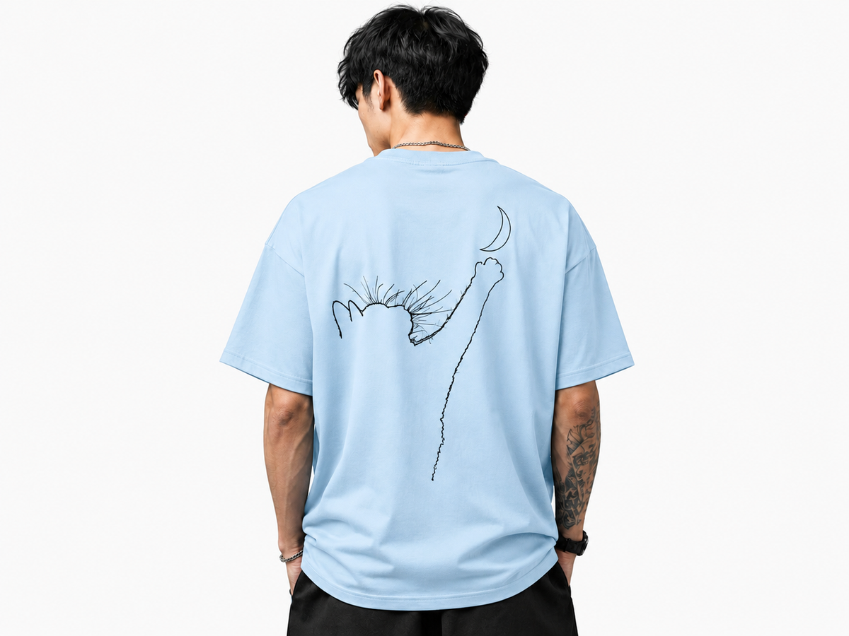 Attitude Oversized Anime Graphic T-Shirt for Men | Mens LoosE Fit Back Printed Oversized Tshirt