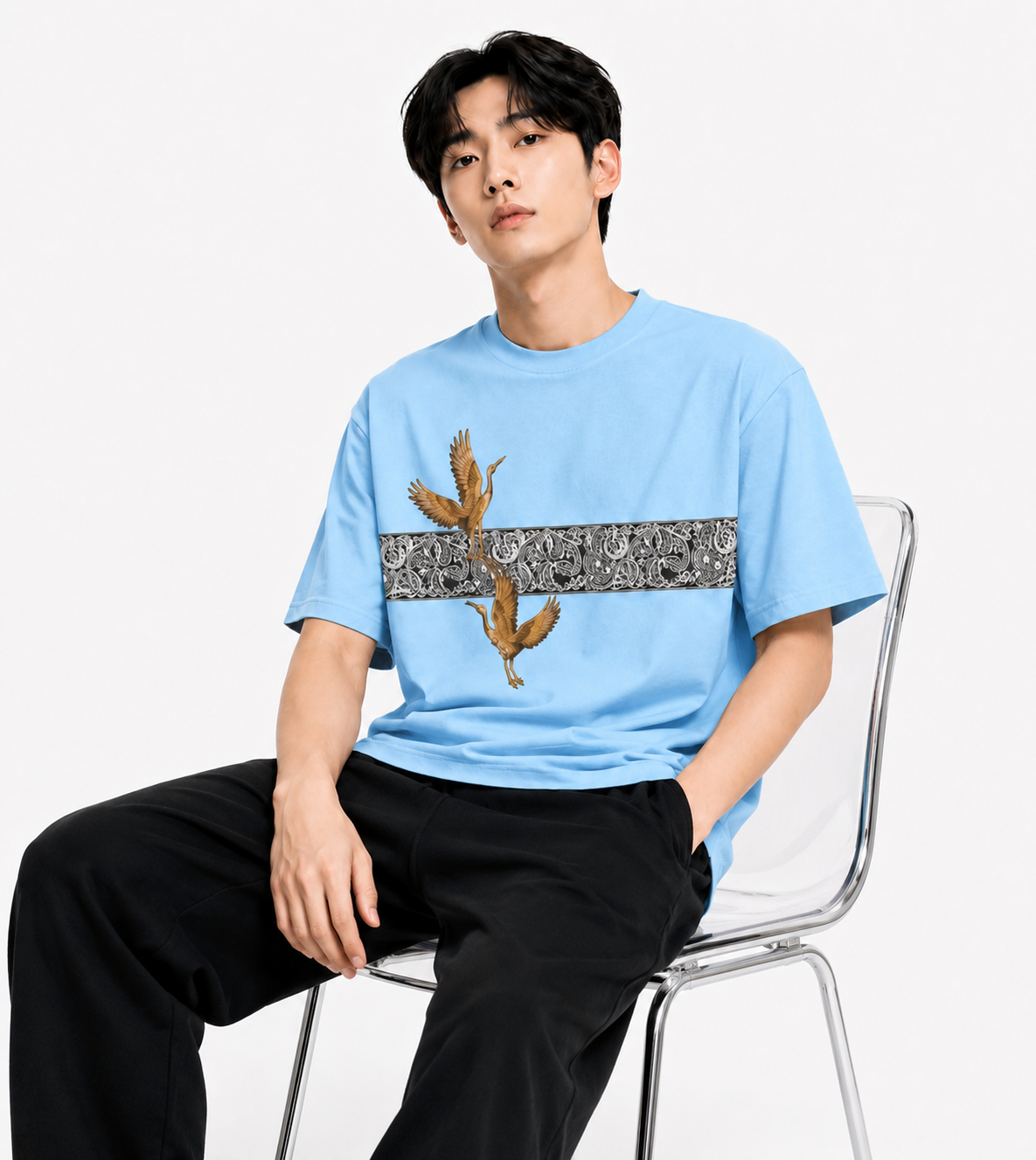 Attitude Men Typography Printed Round Neck Pure Cotton Oversized T-shirt