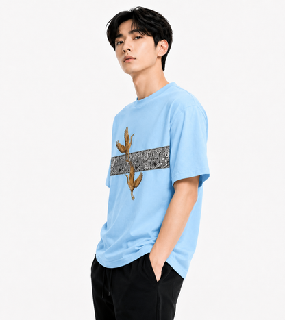 Attitude Men Typography Printed Round Neck Pure Cotton Oversized T-shirt