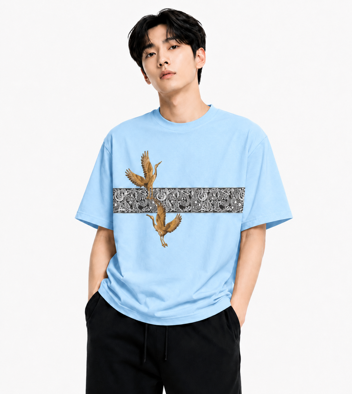 Attitude Men Typography Printed Round Neck Pure Cotton Oversized T-shirt
