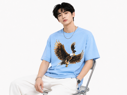 Attitude Eagle Graphic Oversized T-Shirt for Men