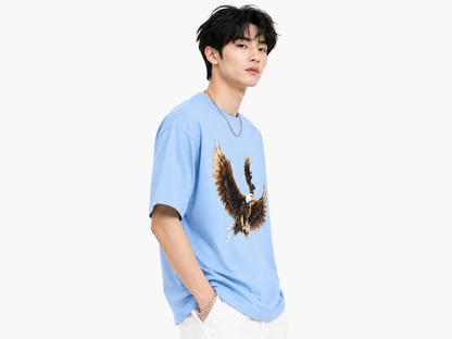 Attitude Eagle Graphic Oversized T-Shirt for Men