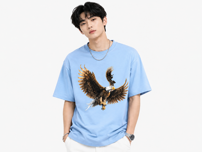 Attitude Eagle Graphic Oversized T-Shirt for Men