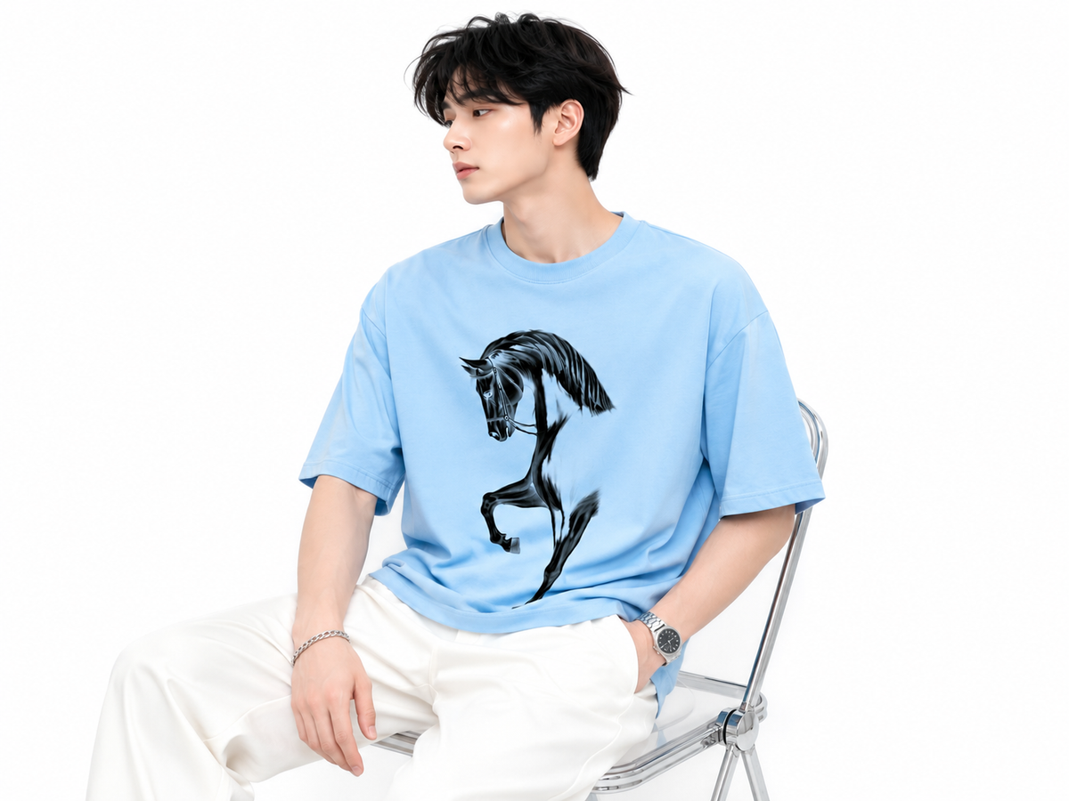 Attitude Men Typography Printed Round Neck Pure Cotton Oversized T-shirt