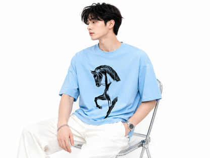Attitude Men Typography Printed Round Neck Pure Cotton Oversized T-shirt