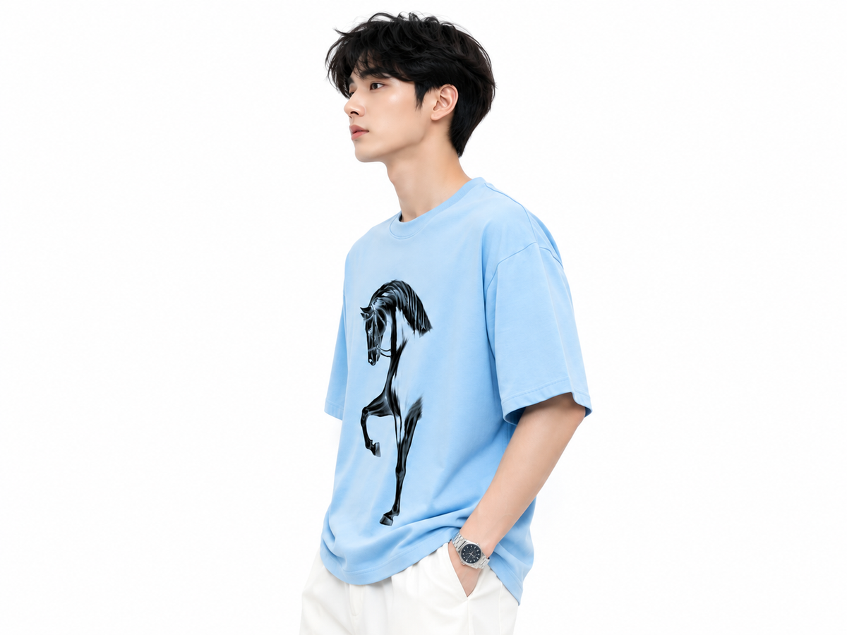 Attitude Men Typography Printed Round Neck Pure Cotton Oversized T-shirt