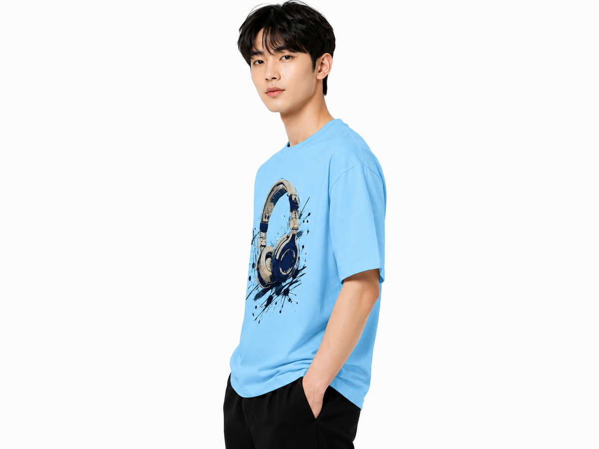 Attitude Men Typography Printed Oversized T-Shirt - Men