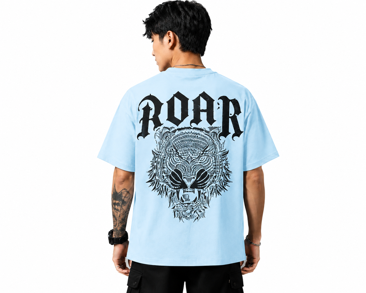 Attitude Men Printed Oversized Fit Cotton T- Shirt