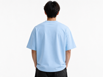 Attitude Men Sun Printed Crew Neck Oversized Fit Cotton T- Shirt