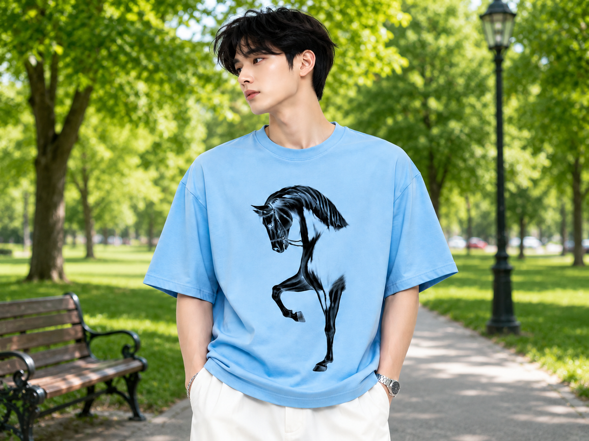 Attitude Men Typography Printed Round Neck Pure Cotton Oversized T-shirt