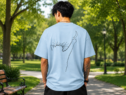 Attitude Oversized Anime Graphic T-Shirt for Men | Mens LoosE Fit Back Printed Oversized Tshirt