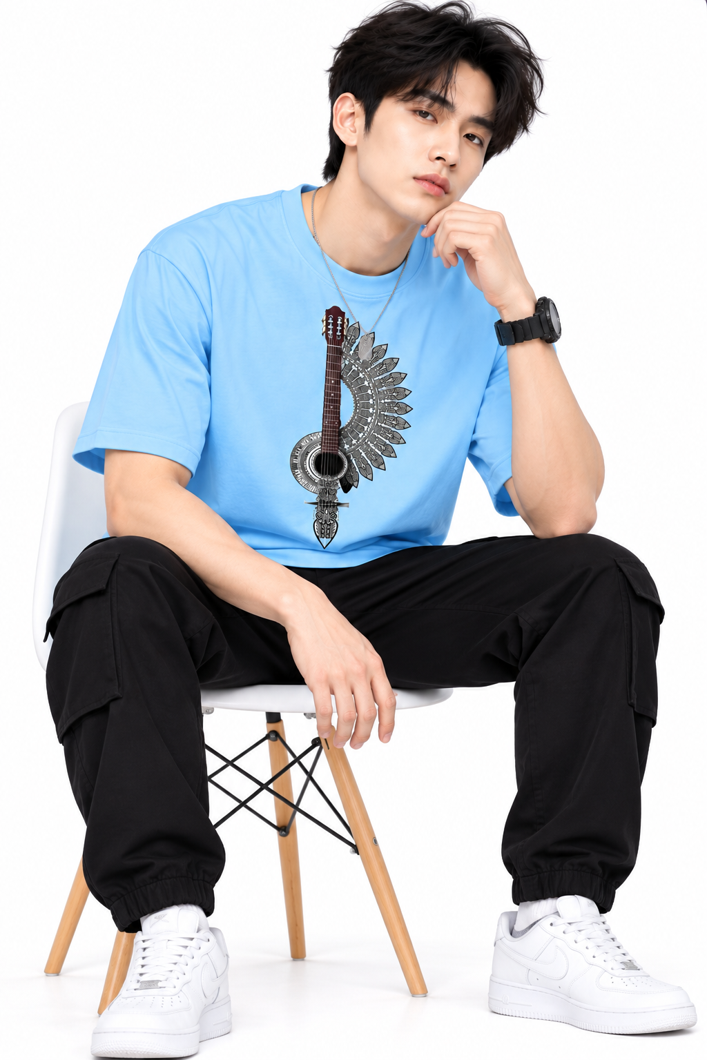 Attitude T-Shirts for Men | Guitar t shirt | Oversized Printed T-Shirt |  100% Pure Cotton T Shirt