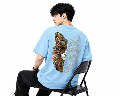 Attitude Cat Printed Oversized tshirt For Men| Trending T- Shirt