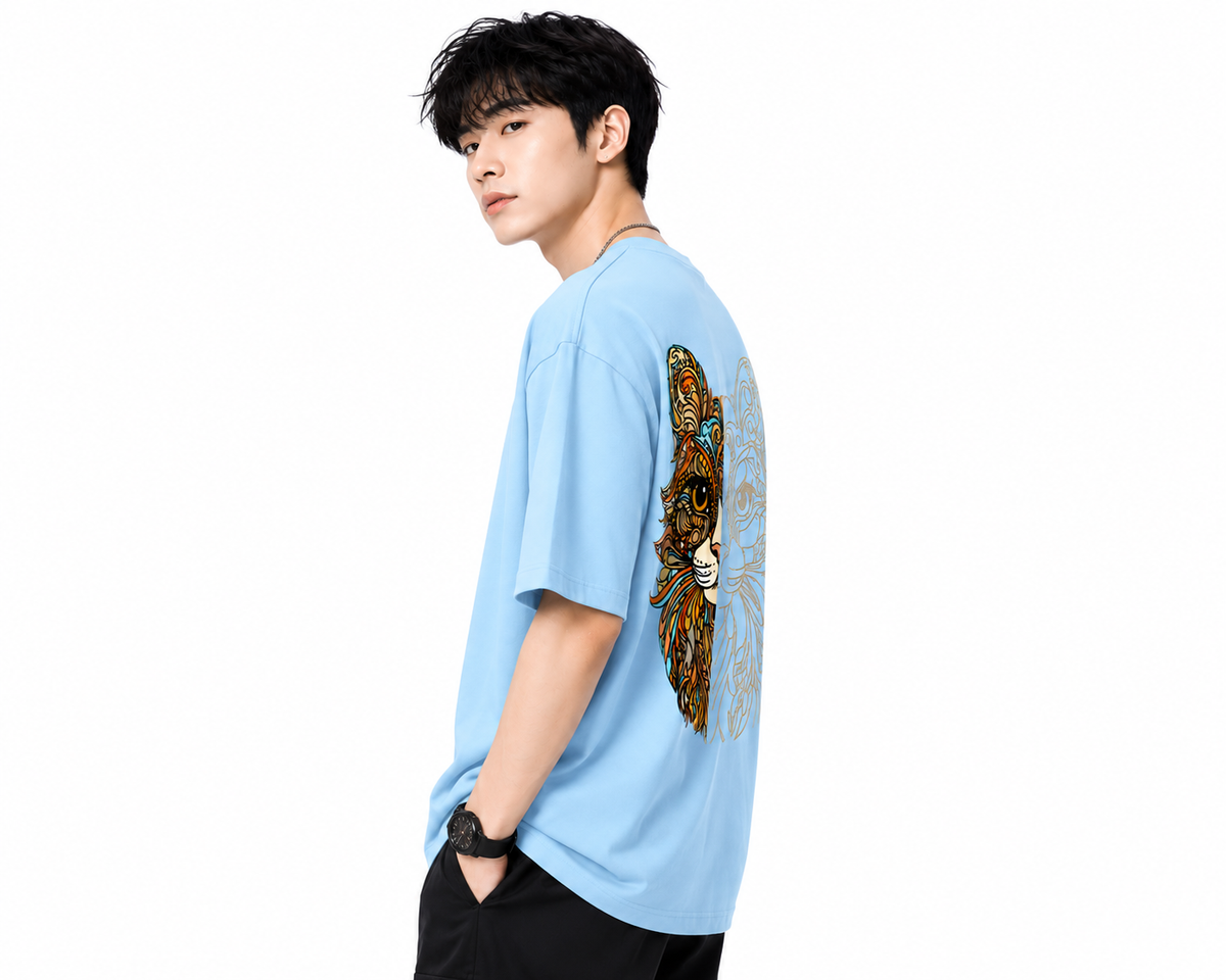 Attitude Cat Printed Oversized tshirt For Men| Trending T- Shirt