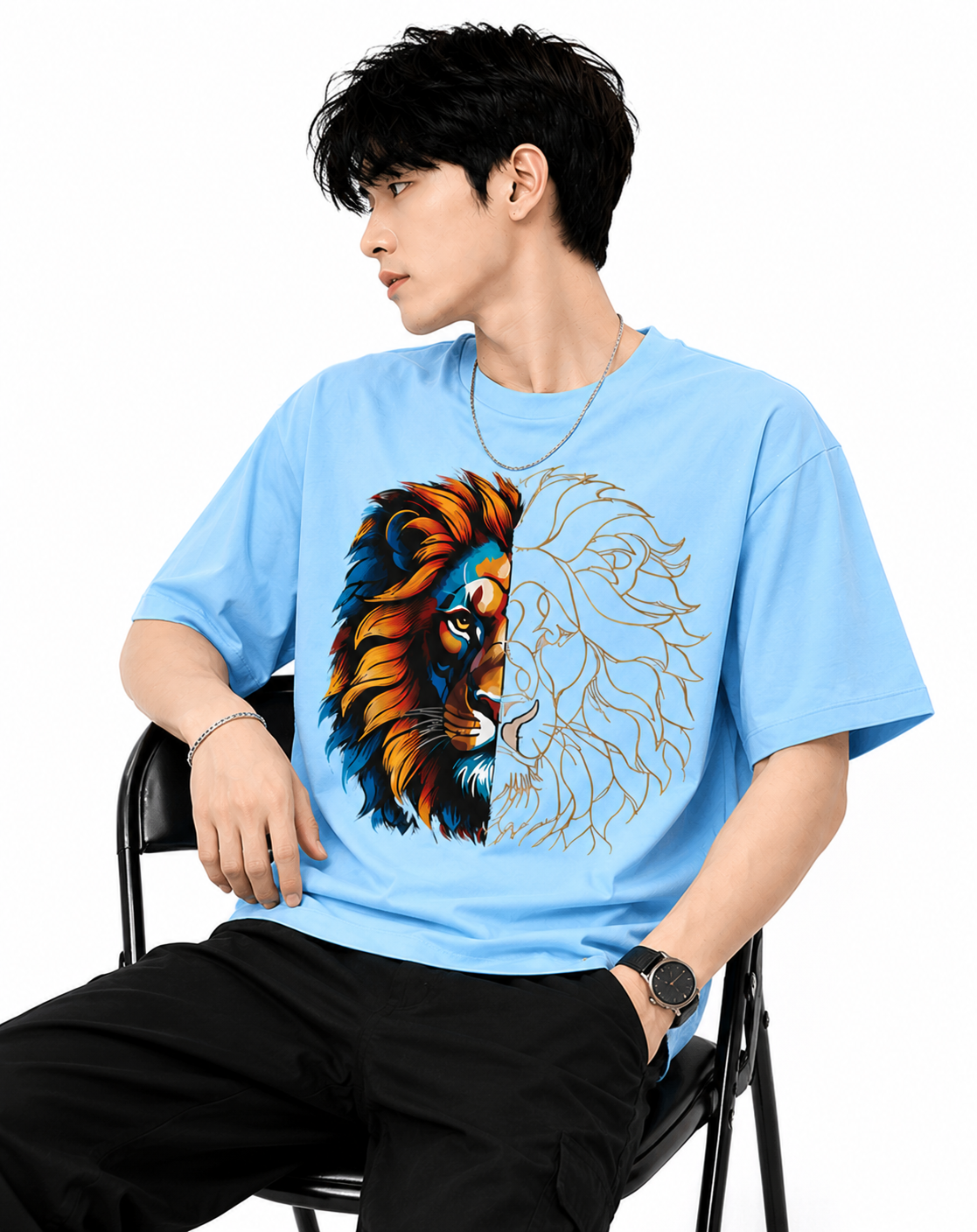 Attitude T-Shirts for Men, | Premium Cotton Casual Round Neck Tee for Men | Oversized Printed T-Shirt for Men