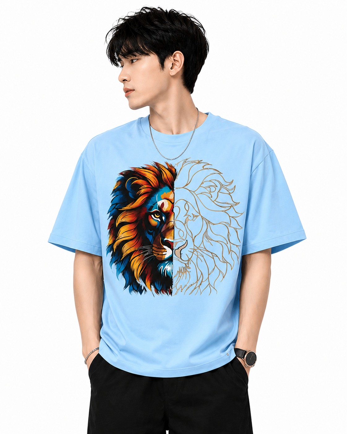 Attitude T-Shirts for Men, | Premium Cotton Casual Round Neck Tee for Men | Oversized Printed T-Shirt for Men