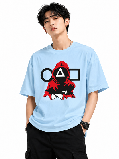 Attitude T-Shirts for Men | Oversized Squid Game Printed T-Shirt for Men | 100% Pure Cotton T Shirt