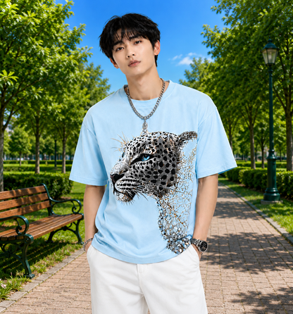 Attitude Men Tiger Warrior Oversized Black Tee | Anime T Shirt | Baggy T Shirt