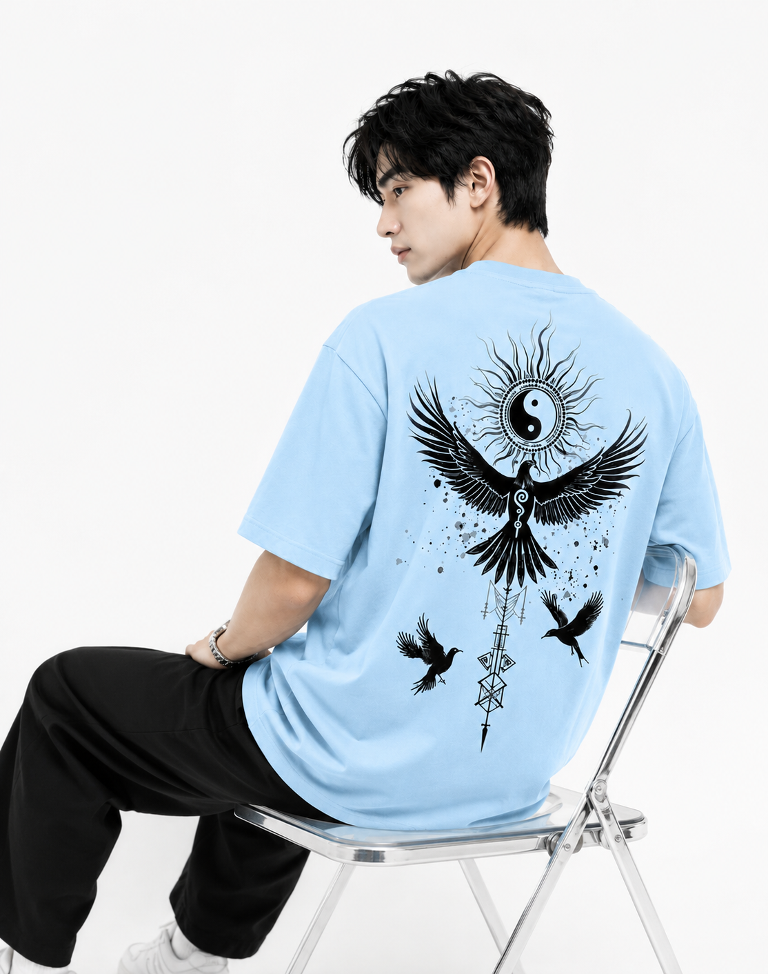 Attitude Start Of Fashion tshirt for men oversized Anime Bird Printed T shirt