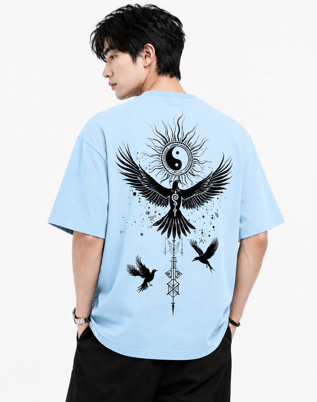 Attitude Start Of Fashion tshirt for men oversized Anime Bird Printed T shirt