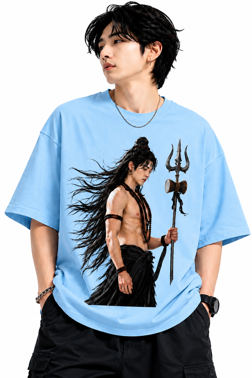 Attitude T-Shirts for Men | Mahadev Printed t shirt | Oversized 100% Pure Cotton T Shirt