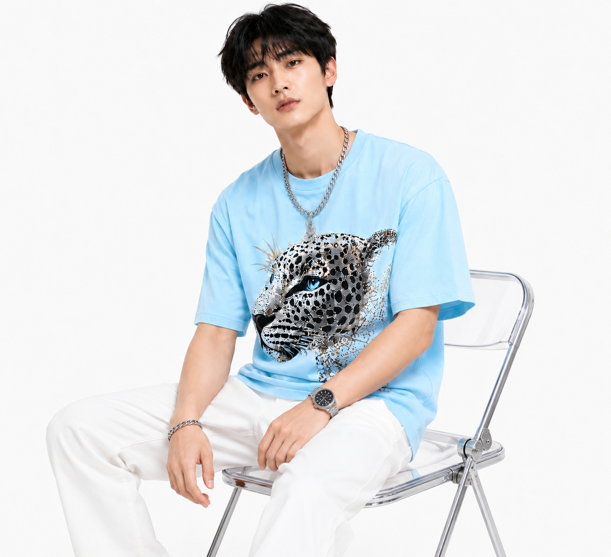 Attitude Men Tiger Warrior Oversized Black Tee | Anime T Shirt | Baggy T Shirt