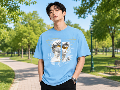 Attitude Men's Oversized Graphic T-Shirt for Men | Soft Cotton | Drop Shoulder Relaxed Fit | Printed Casual Tshirt for Men