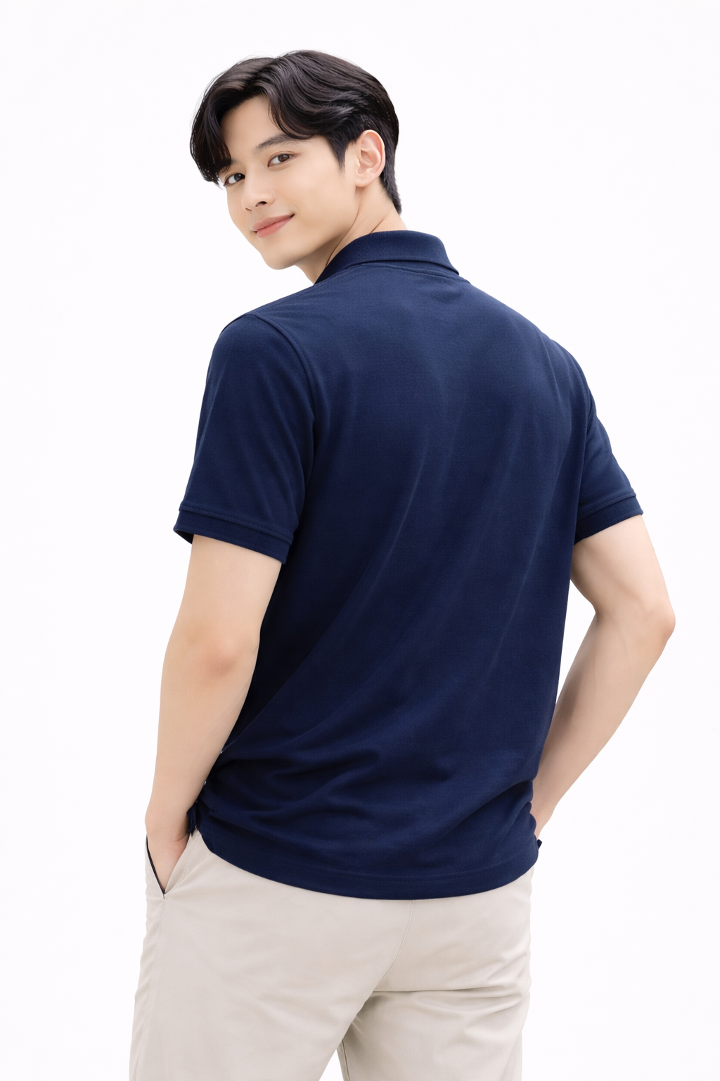 Attitude Start of Fashion Men’s Premium Navy Blue Polo T-Shirt – Classic Smart Casual Essential