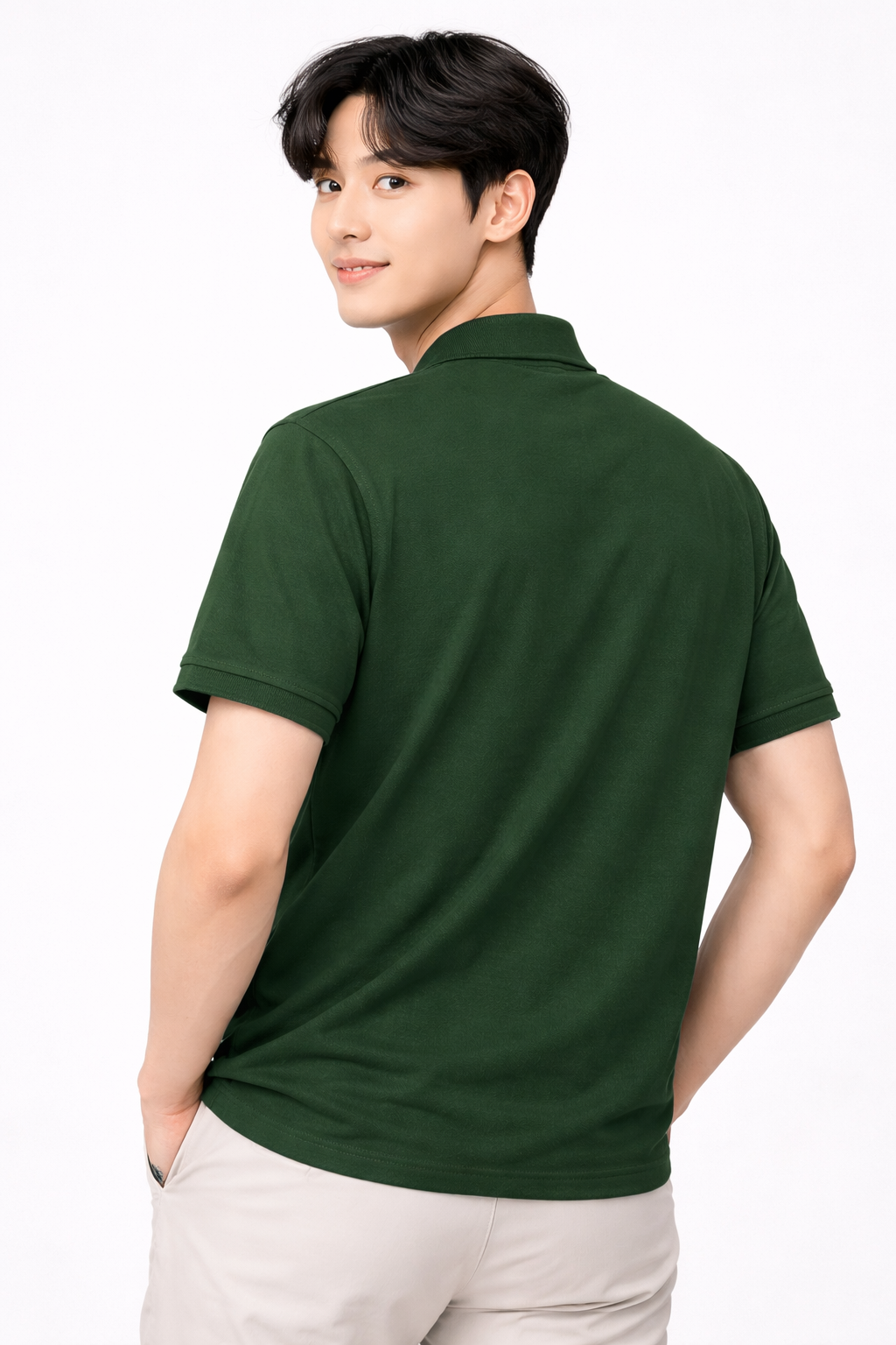 Attitude Start of Fashion Classic Green Polo T-Shirt for Men