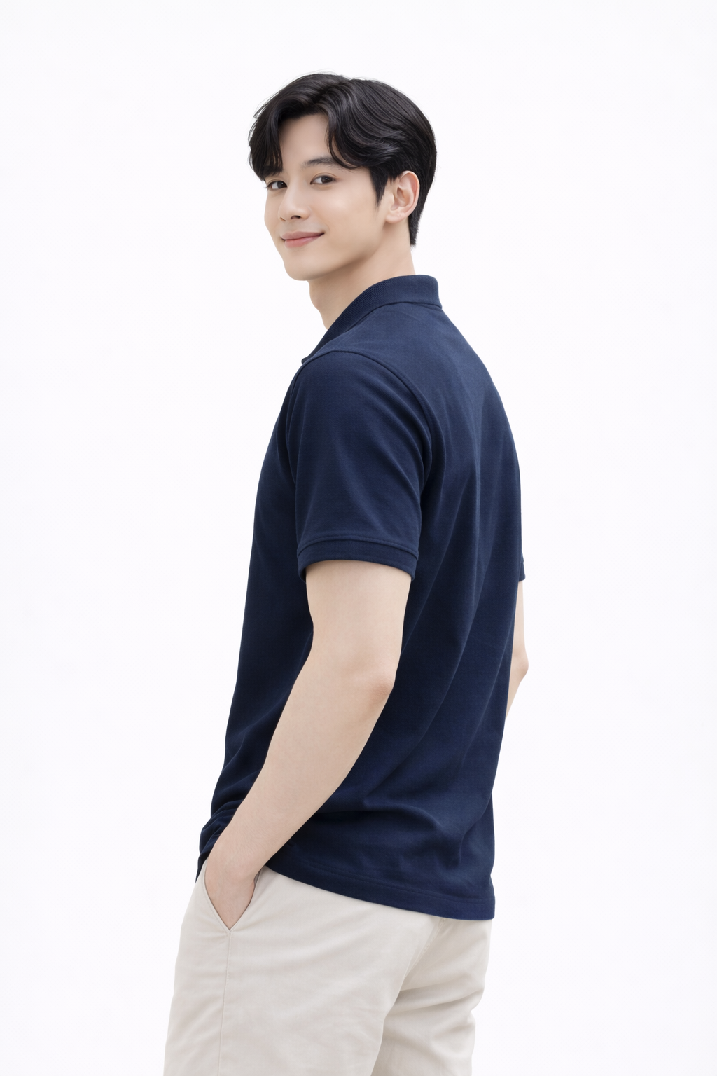 Attitude Start of Fashion Men’s Premium Navy Blue Polo T-Shirt – Classic Smart Casual Essential