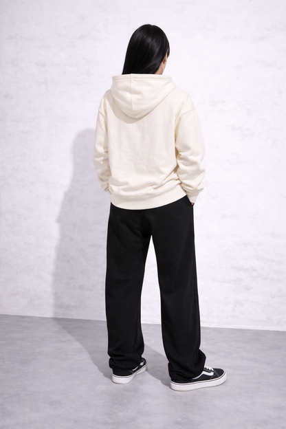 Attitude Start Of Fashion Spider Web Graphic Black Wide-Leg Sweatpants