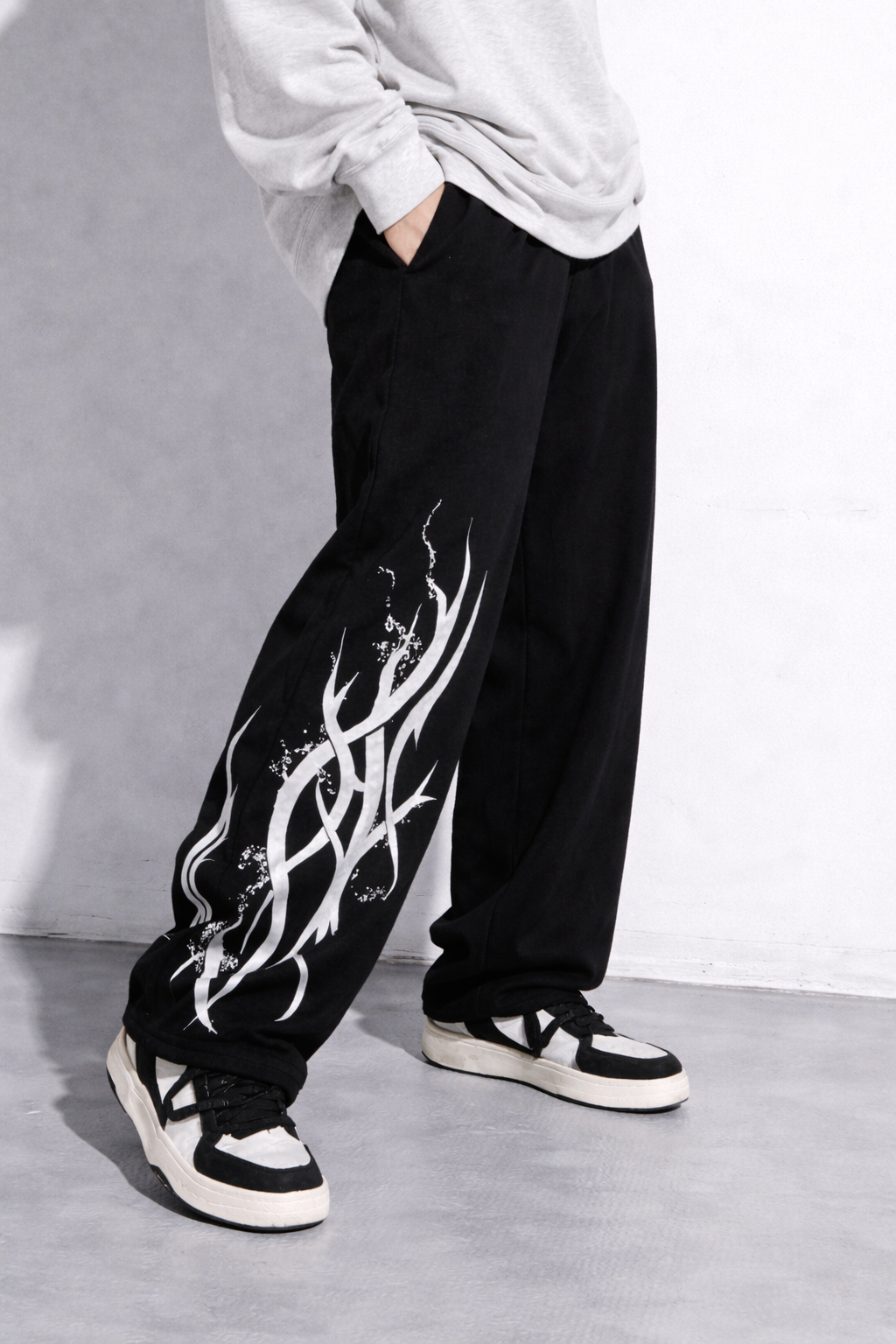 Attitude Start Of Fashion Street Style Tribal Flame Graphic Baggy Joggers