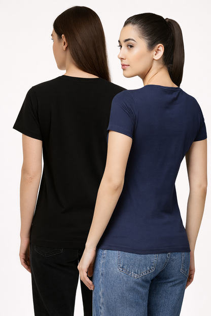 ATTITUDE START OF FASHION Women’s Stylish Printed T-Shirt Combo (Pack of 2)