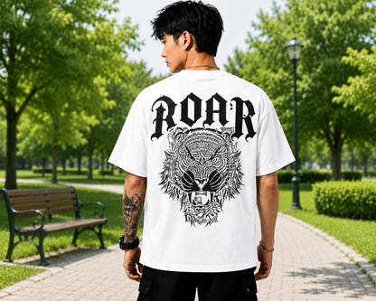 Attitude Men Printed Oversized Fit Cotton T- Shirt